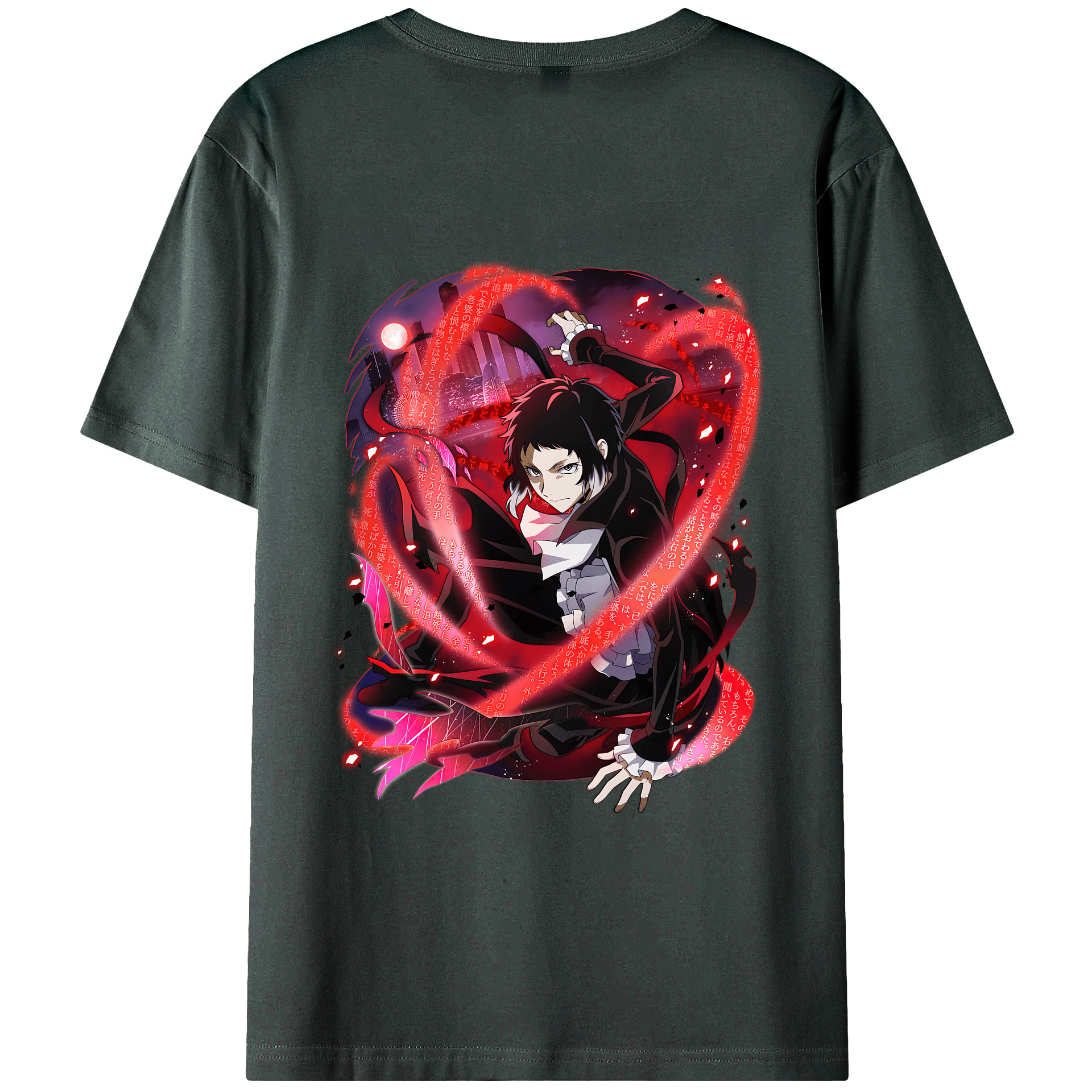 （画像用） 文豪ストレイドッグス Bungo Stray Dogs 綿100％ メンズ半袖Tシャツ（バックプリント） 通気性
